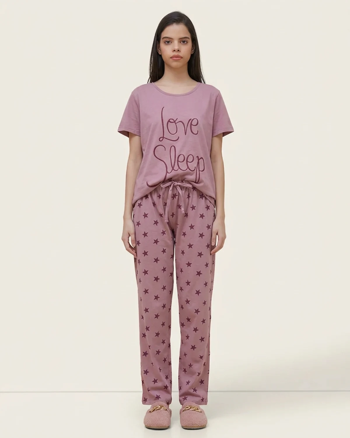 Love Sleep printed two-piece night suit
